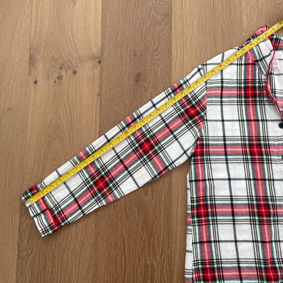 Wondershop Target Pajama Shirt Women Medium Flannel Plaid White Tartan Sleepwear - Picture 9 of 13